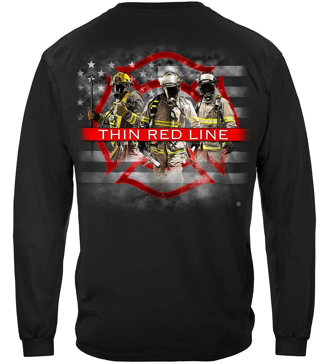 Firefighter American Flag Thin Red Line Premium Hooded Sweat Shirt