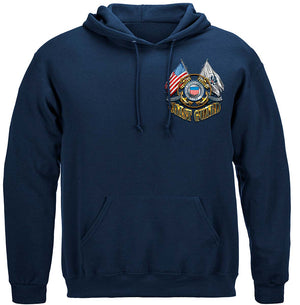 More Picture, Double Flag Coast Guard Premium Hooded Sweat Shirt