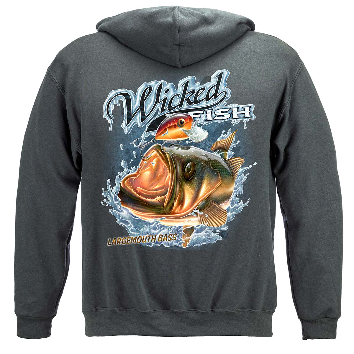 Wicked Fish Large Mouth Bass with Popper Premium T-Shirt, Hoodie / Large