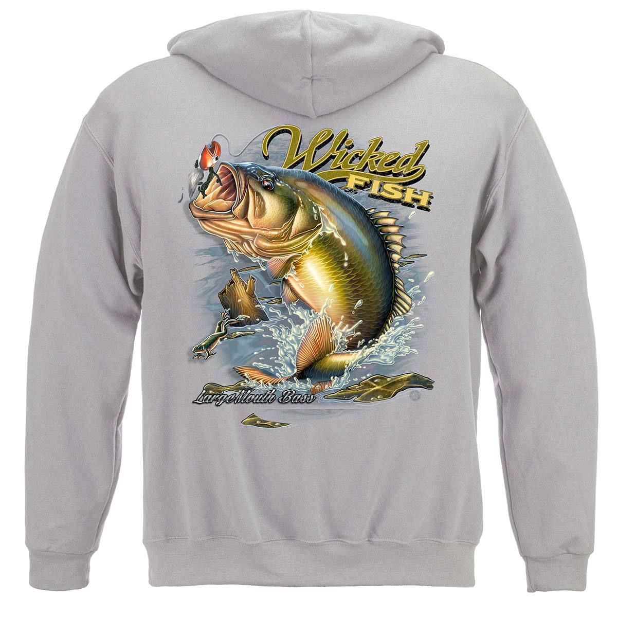 Wicked Fish Large Mouth Bass with Popper Jumping Frog Premium T-Shirt, Hoodie / Small