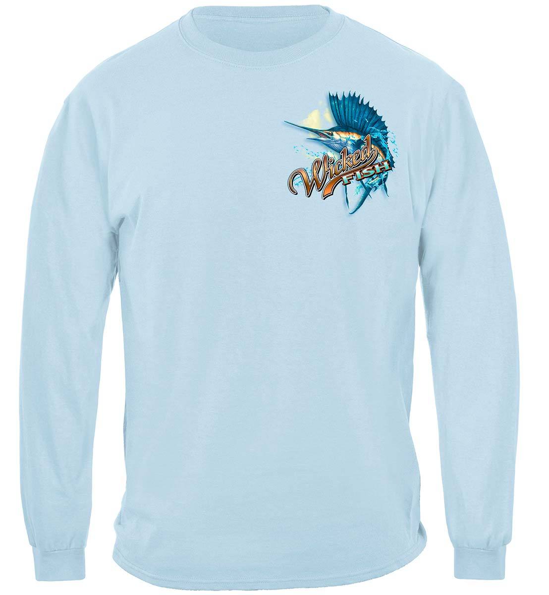 Erazor Bits Wicked Fish Sailfish Fishing T-Shirt Carolina Blue